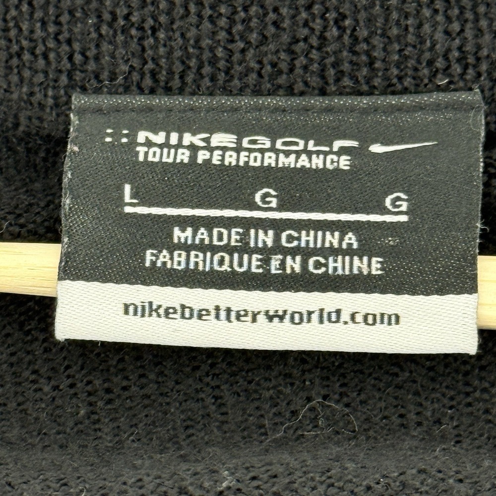 Nike Men's L Golf‎ Tour Performance Wool Blend V-Neck Sweater Black Stripe style - Picture 4 of 11
